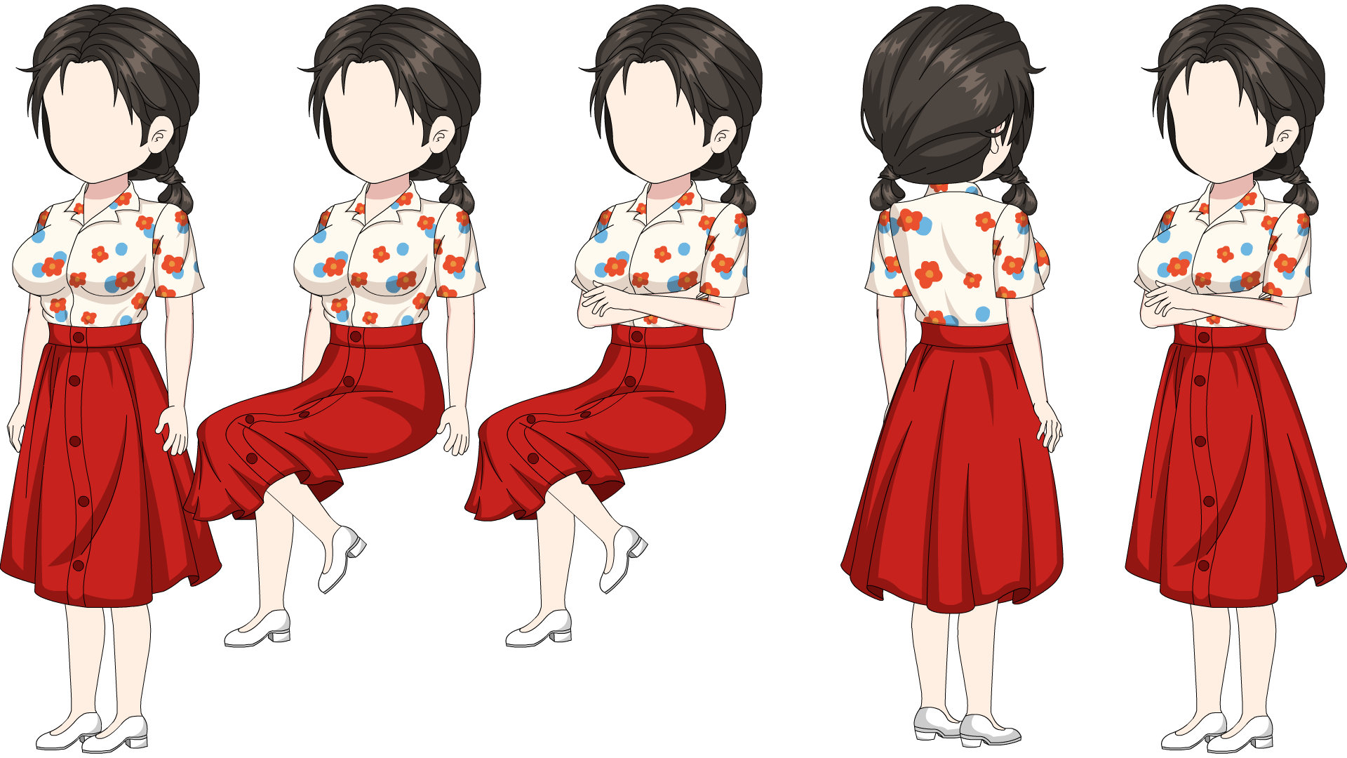 红裙女