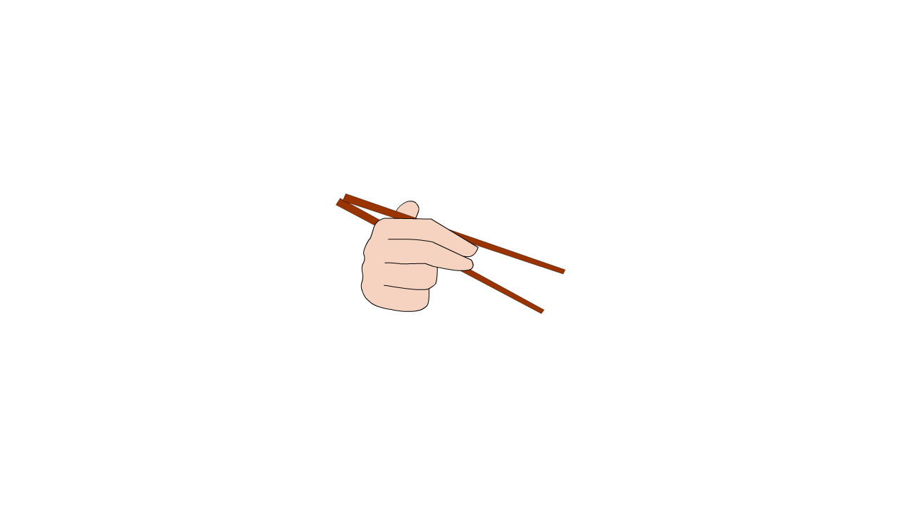 AN格式手型，用筷子