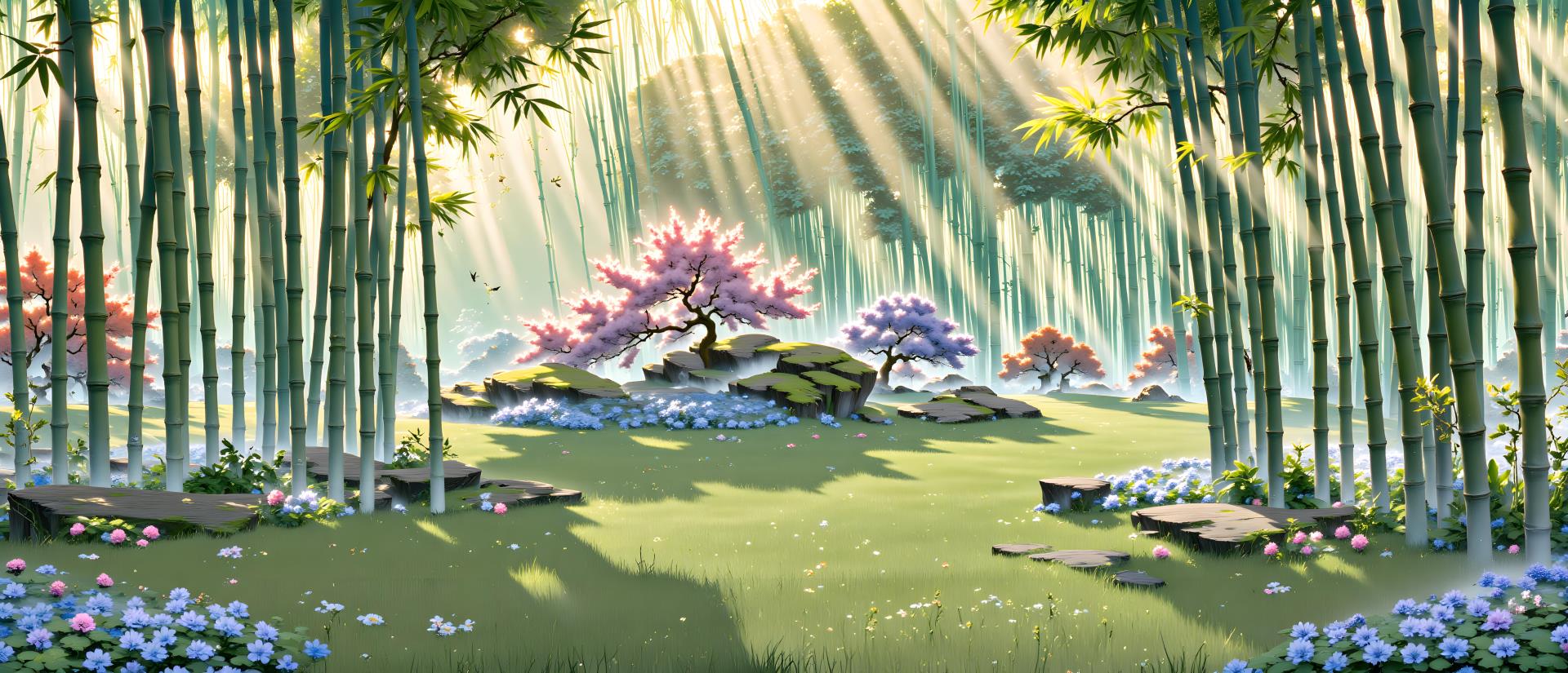 竹林草地