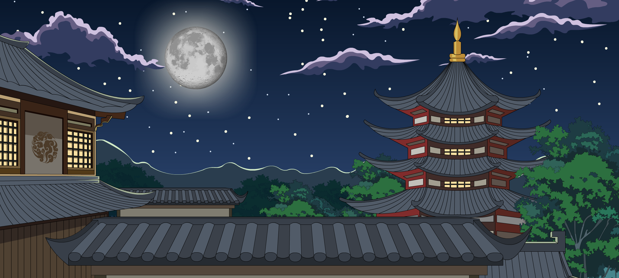 夜景房顶