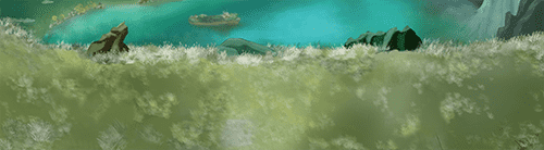 草地湖水