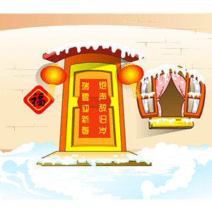 门外雪景