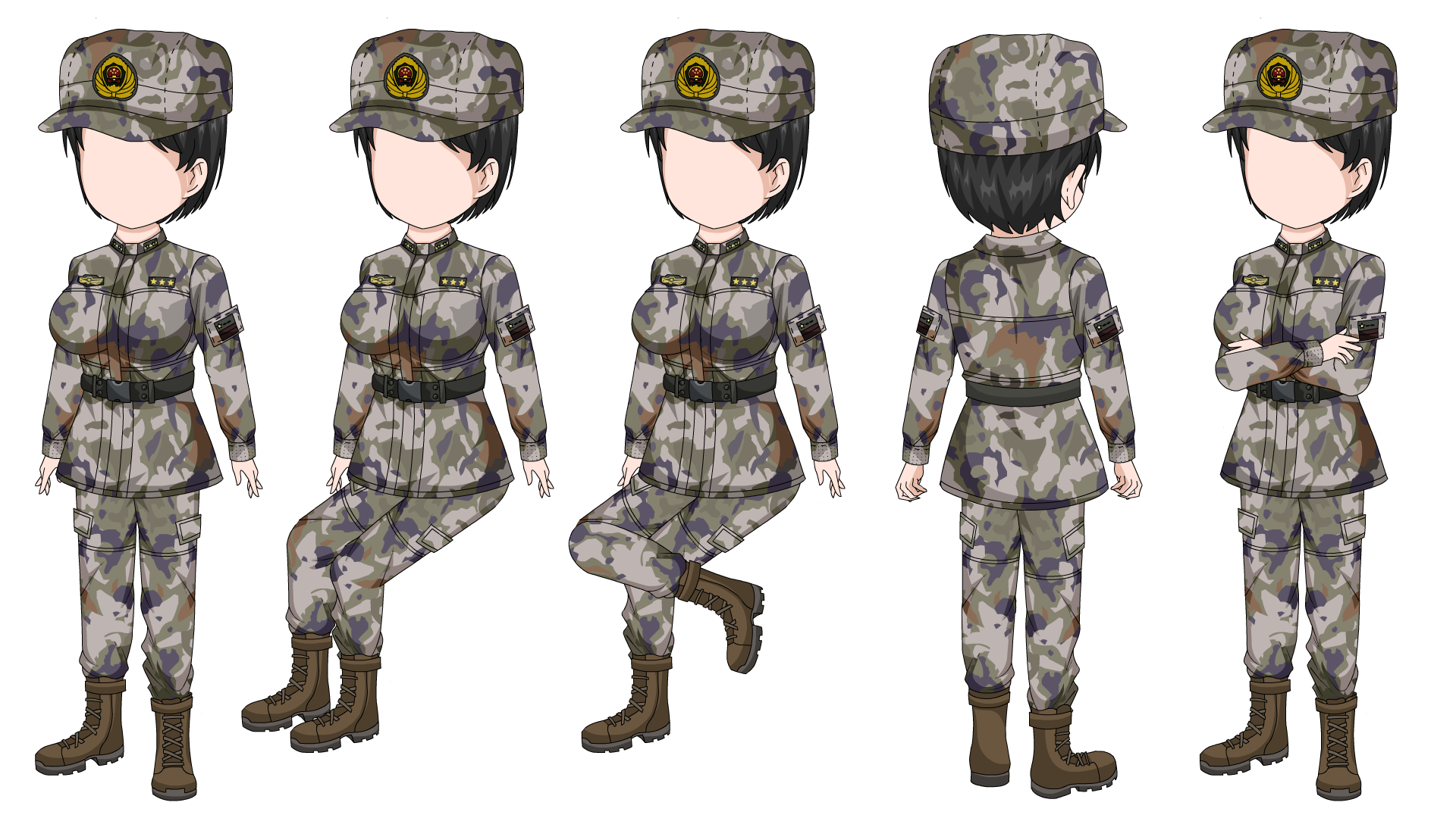 荒漠迷彩服女