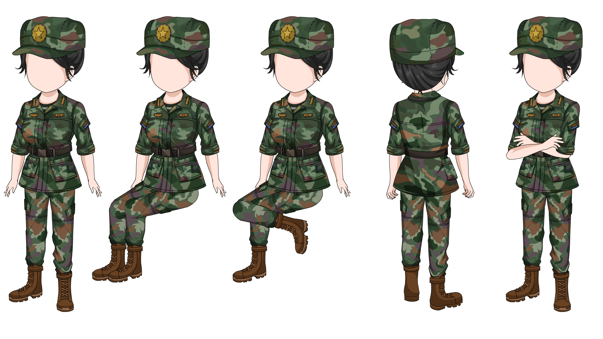 丛林迷彩作训服女