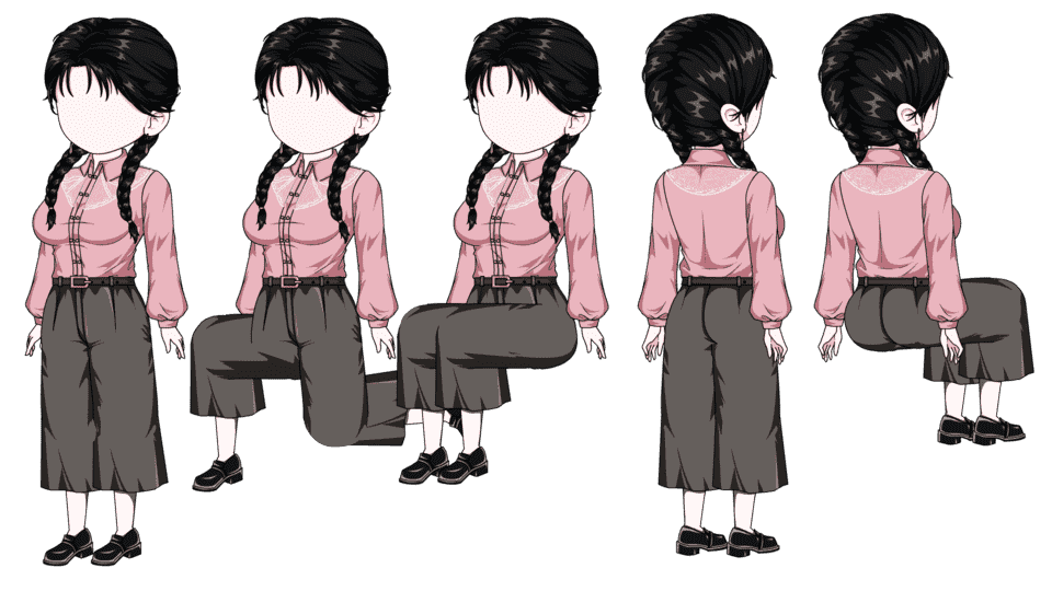年代粉衣女