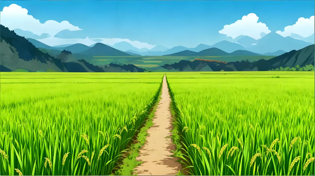 农田水稻近景
