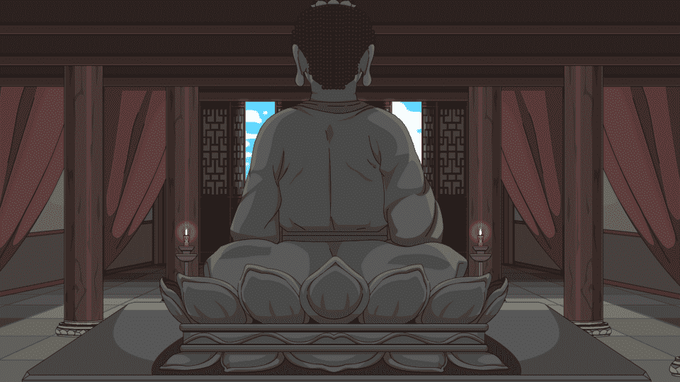 寺庙佛堂-背