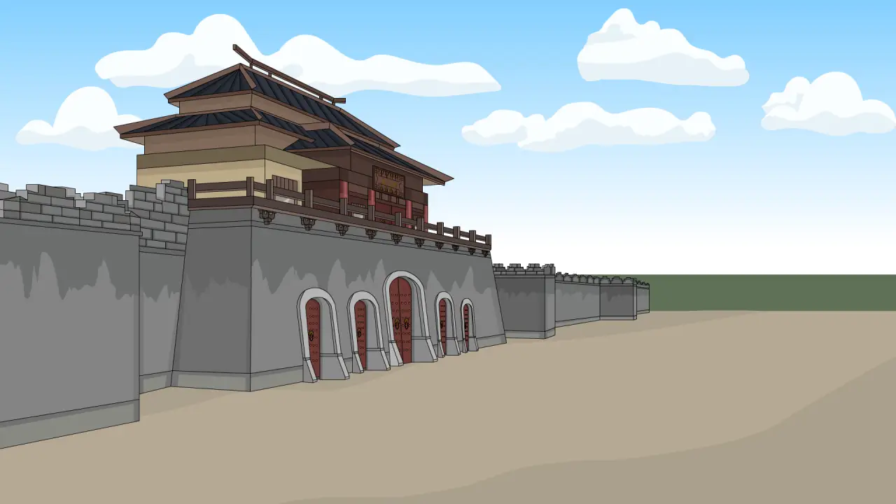 城门侧面