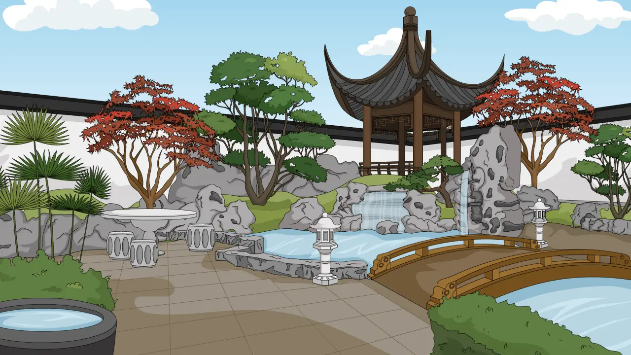 凉亭园林庭院
