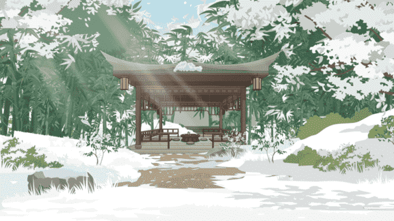 雪地凉亭