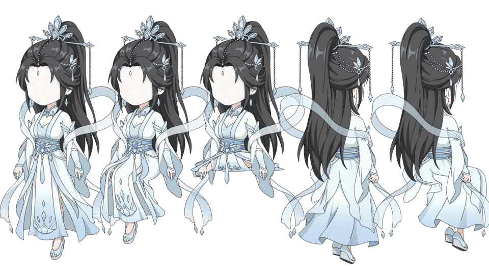 蓝飘带女