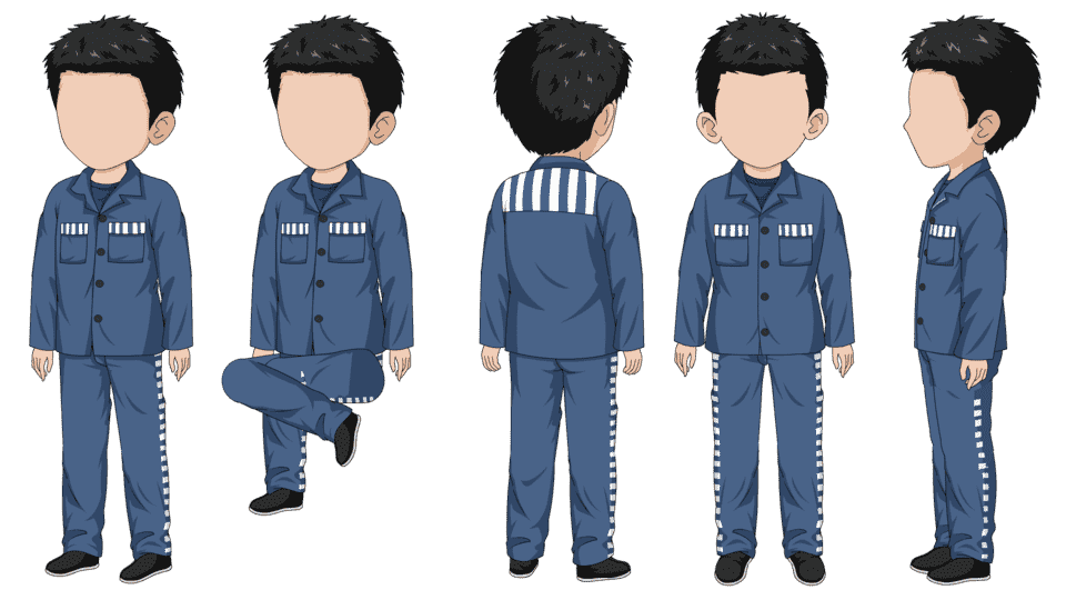 囚服囚犯男（四视角）