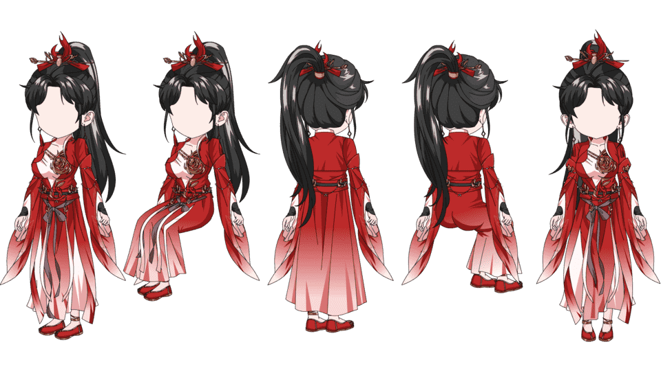 红衣修仙女（三视角）