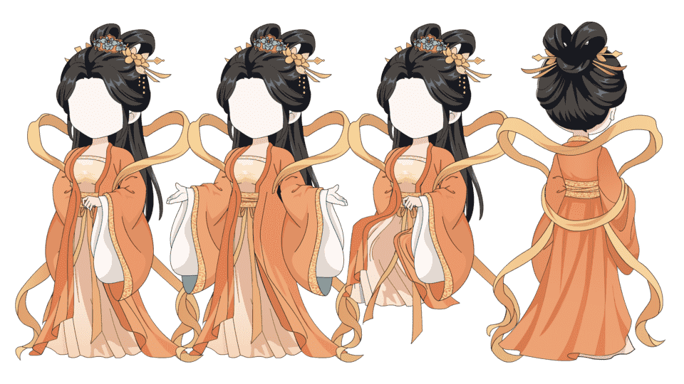 橙色裙嫦娥