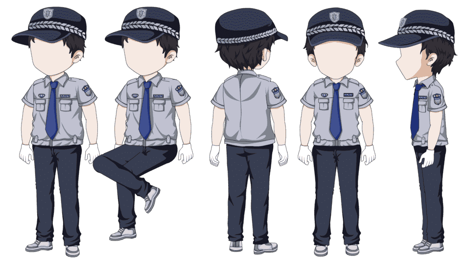 短袖制服保安（四视角）