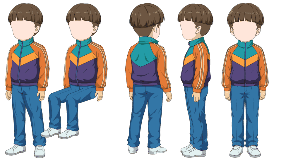 休闲蘑菇头（四视角）