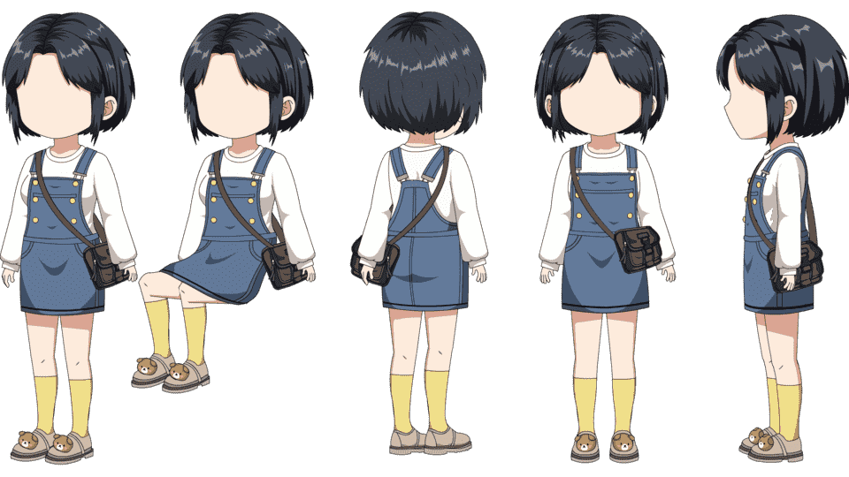 背带小孩女孩（四视角）