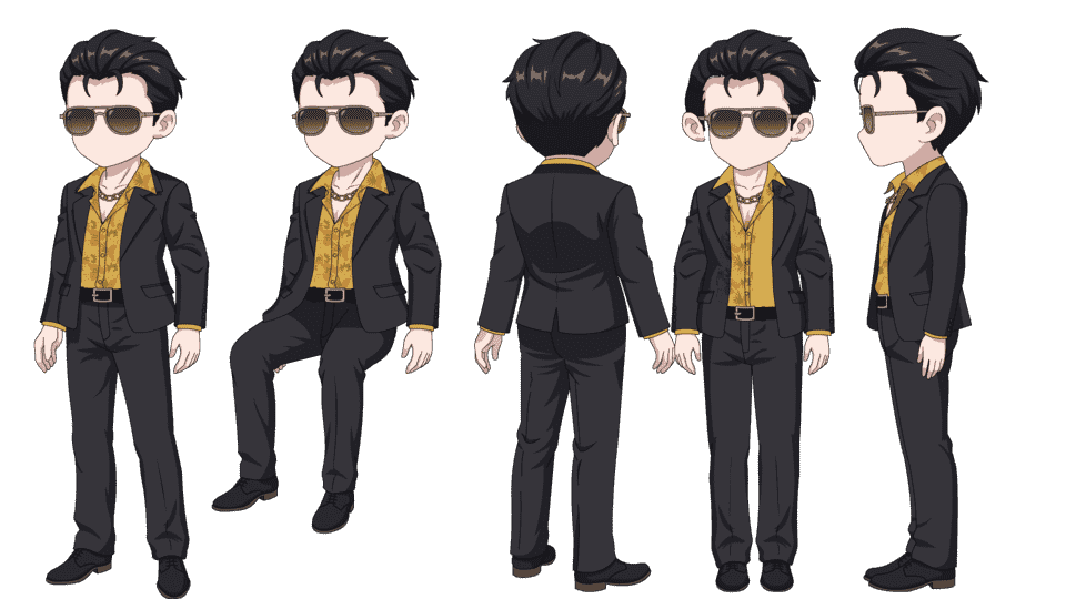 黑道黑帮西服男（四视角）