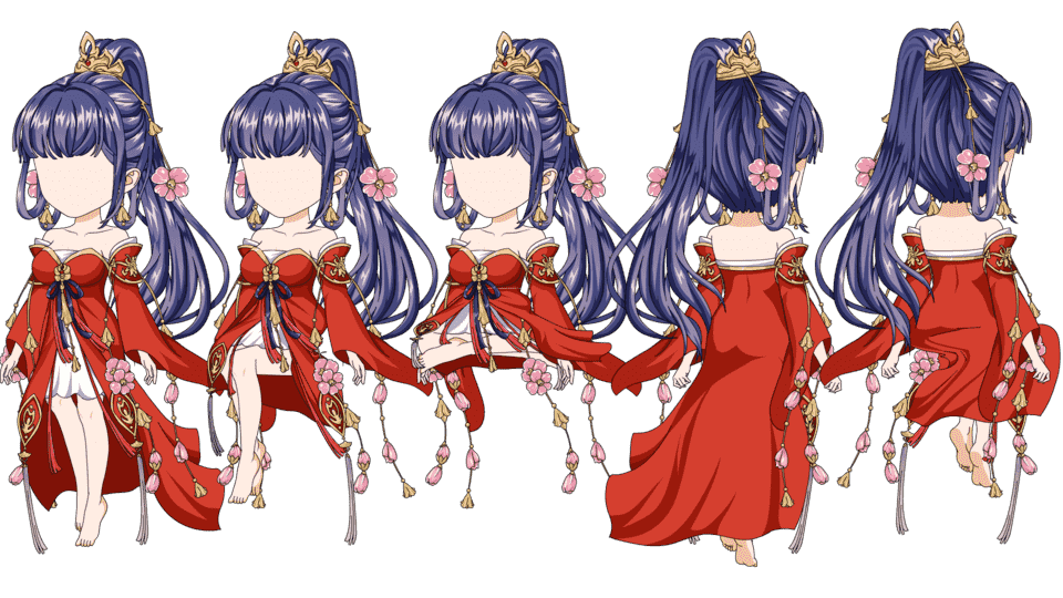 紫发红衣女
