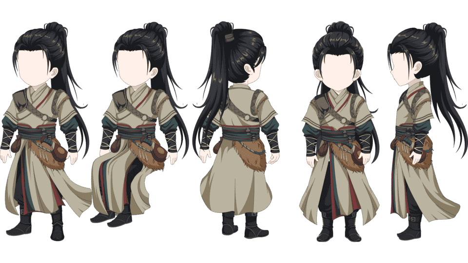 潇洒布衣男（四视角）