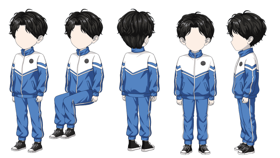 初中校服男学生（四视角）