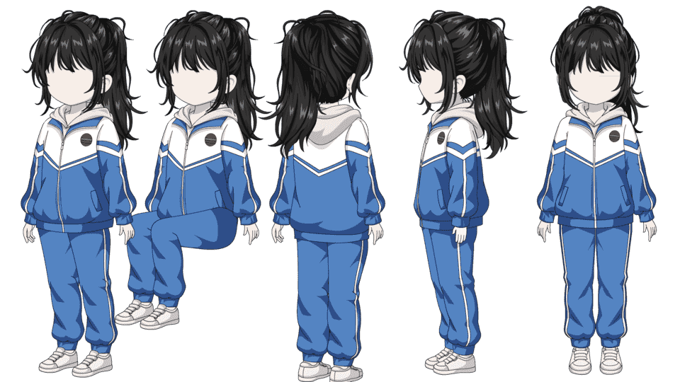 初中校服女学生（四视角）