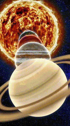 七星连珠特效素材天文奇观玄学七星连珠天象