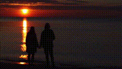 恍如昨日。素材分享情侣素材海边夕阳