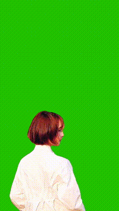 抠图绿幕短发姑娘素材特效