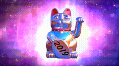 抠图黑幕招财猫素材特效
