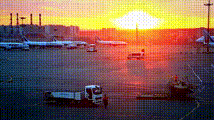 机场的黄昏唯美视频素材夕阳醉了