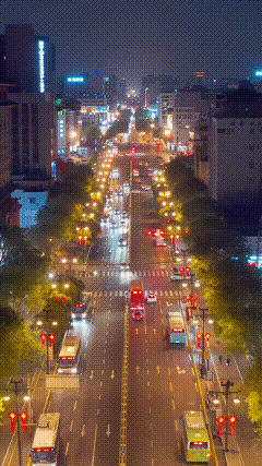 来车往街景随拍城市夜景灯光灯火阑珊