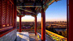 楼顶风景唯美视频素材城市风景亭台楼阁