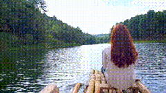江上唯美背影素材旅行户外手机摄影