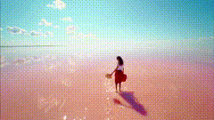 湖面美女唯美视频素材