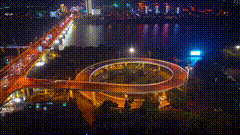航拍夜景车流唯美视频素材城市的夜晚航拍