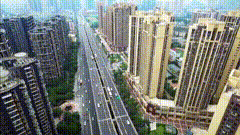 航拍车流风景转场视频素材航拍城市风景地标建筑