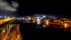 货柜码头唯美视频素材夜景拍摄