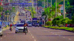 路人视角车流