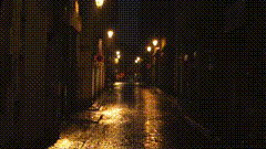 下雨天巷子素材
