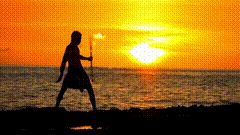 夕阳唯美素材特效