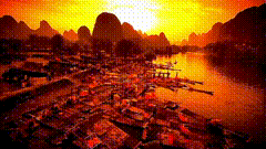夕阳唯美素材特效687