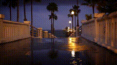 夜晚小雨唯美视频素材夜景拍摄雨夜听雨