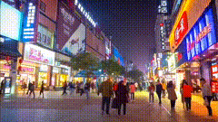 夜晚街道人流唯美视频素材城市的夜晚街拍夜景拍摄