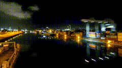 夜晚货柜码头素材特效