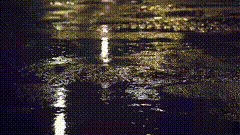 夜晚雨天马路素材特效