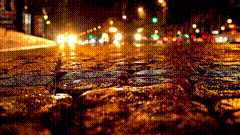 夜晚马路灯光唯美素材