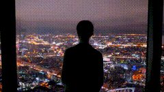 夜景城市的夜晚原创视频摄影背影