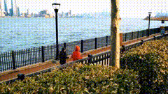 早晨海边跑步唯美素材