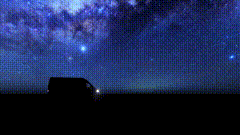 星空下驾车唯美素材特效